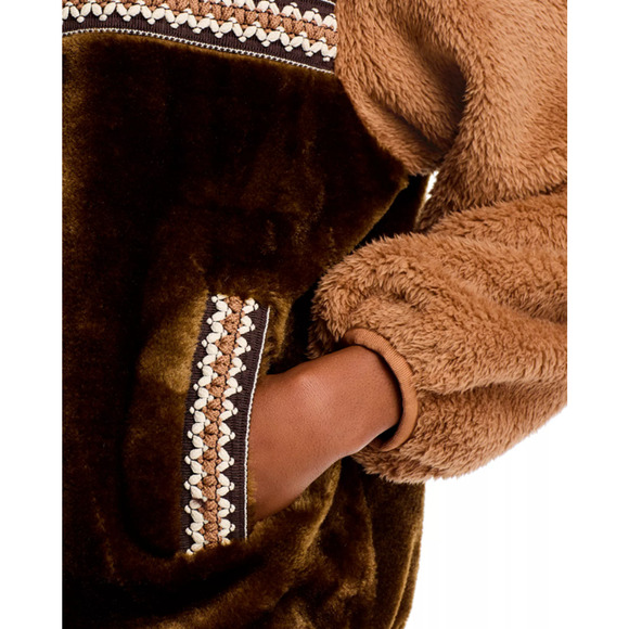 UGG Womens Marlene Sherpa Jacket Medium Tan Chestnut Heritage Braid NWT - Picture 4 of 12